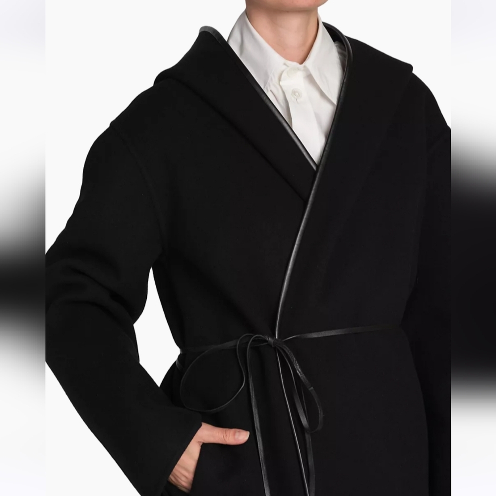 Bottega VenetaHooded Wool & Cashmere Wrap Coat 38